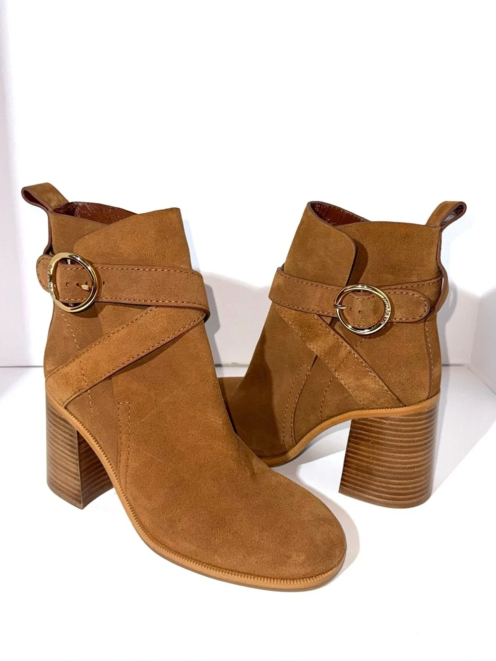See By Chloe Lyna Brown Suede Ankle Boots
